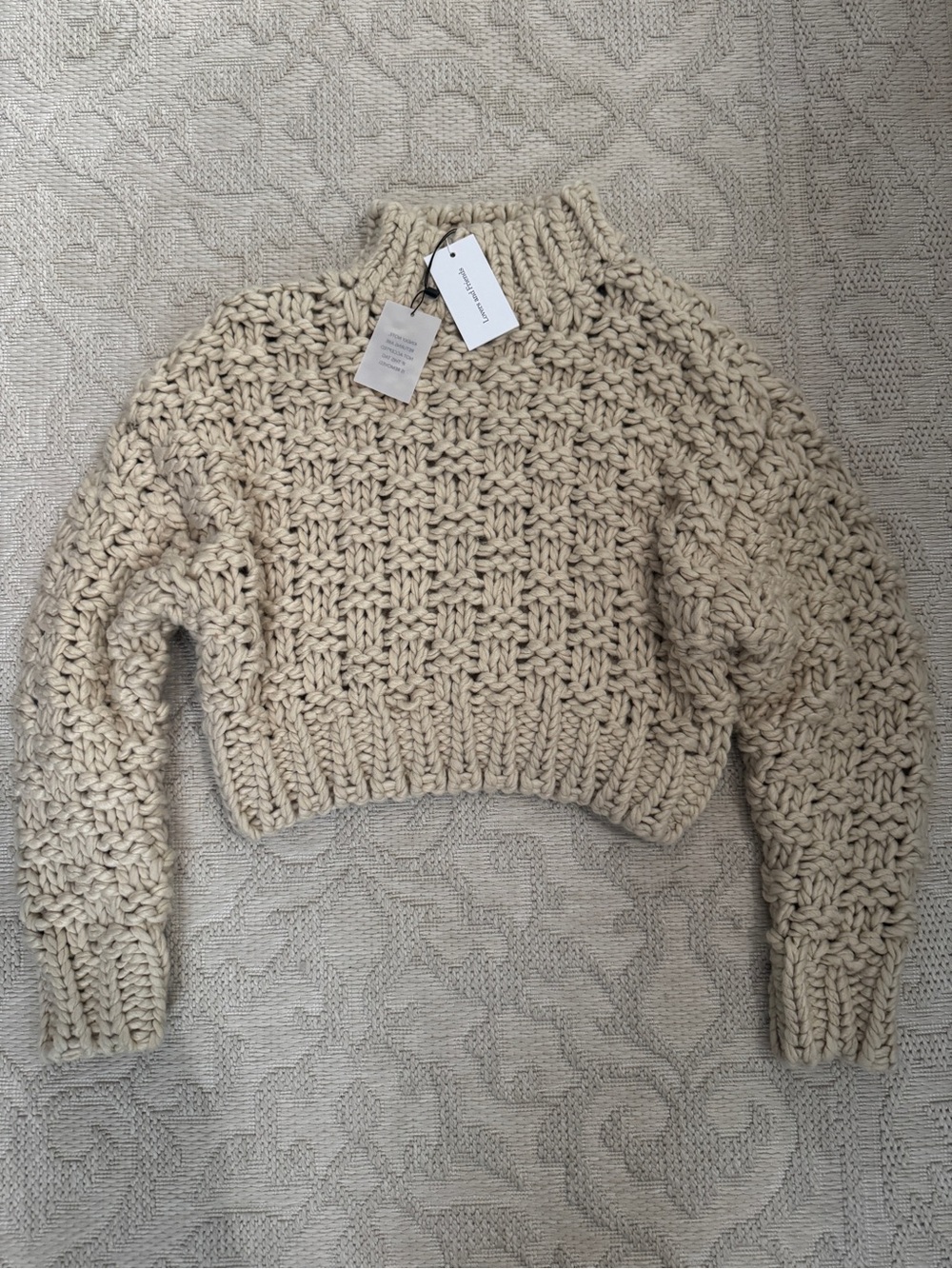 Lovers + Friends Chunky Cropped Turtleneck Sweater - Cream